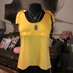 October Sky Canary yellow bow top